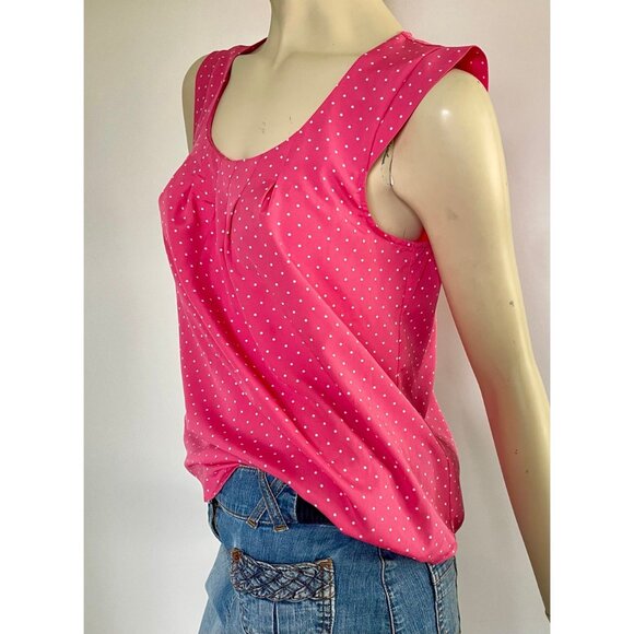 Pink Polka Dot Sleeveless Blouse, Size M, Candie’s, Size M, Barbiecore - Picture 3 of 10